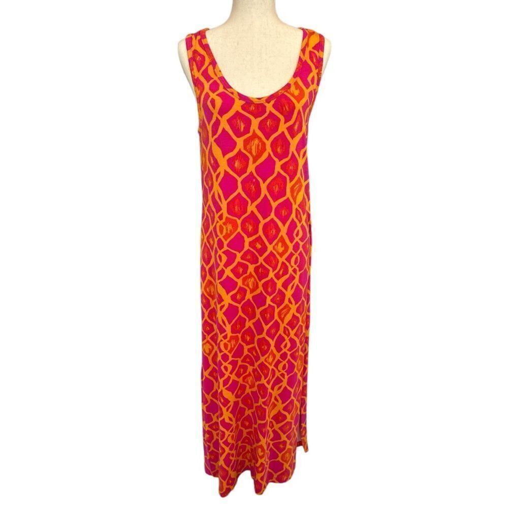 Hatley - Bright Diamond Design Stretchy Maxi Dress Size Large